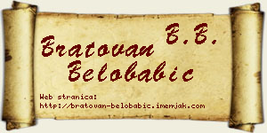 Bratovan Belobabić vizit kartica